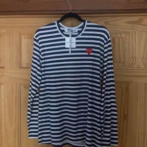 Comme des Garcon navy striped long sleeve